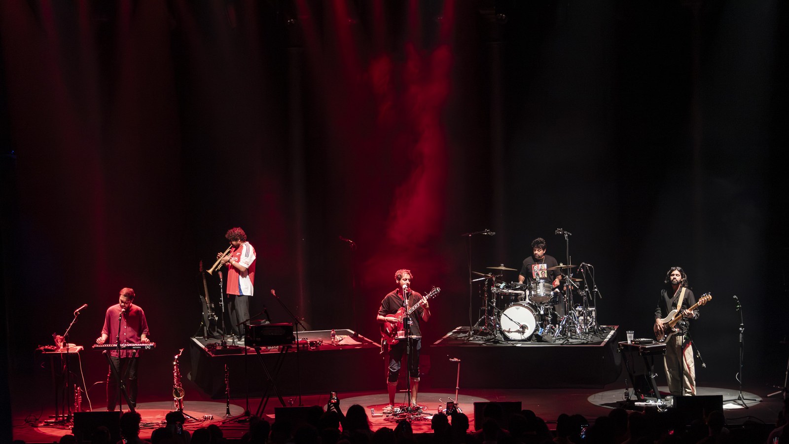 Peter Cat Recording Co. performing on stage at The Roundhouse, London, in July 2025